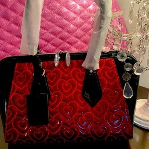 Lux De Ville red glitter heart handbag